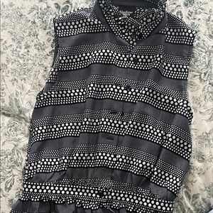 Black and White Polka Dot Sleeveless Blouse